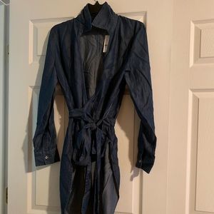 New York & Company Hi-Lo Chambray Shirt